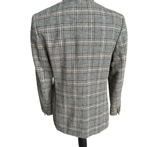 Vintage Pendleton Blazer Womens 10‎ Petite Houndstooth Plaid Wool Coat USA - Picture 4 of 15